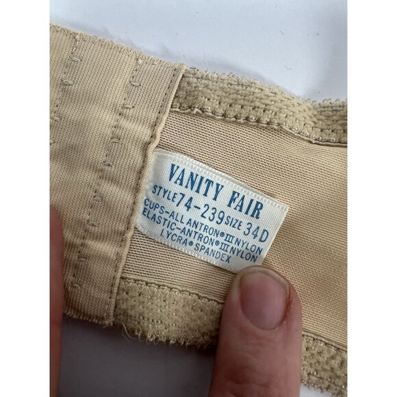 Vanity Fair Vintage Strapless Bra 34D Nude Lace Style 74-239 Made in USA - Picture 6 of 6